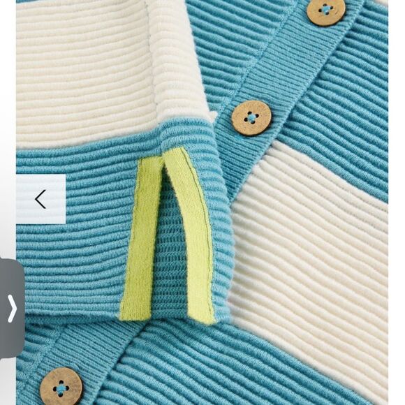 White Stuff NEW Jana Cardi Striped Cardigan Oversized Sz 4 P2P 19.75“ - Picture 6 of 14